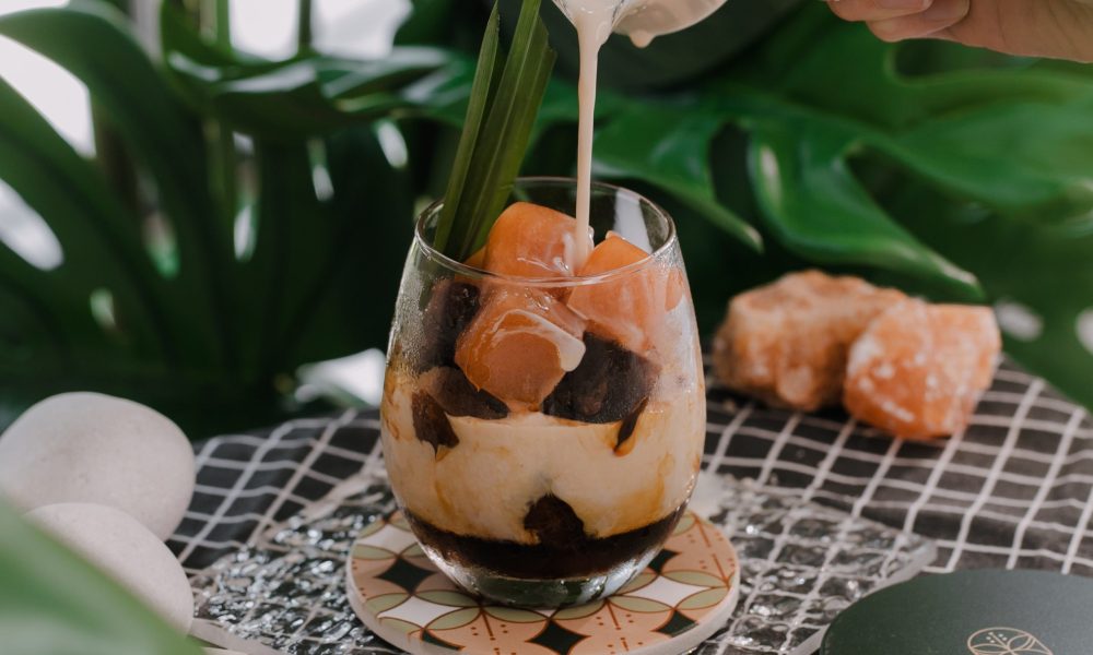 Made of coffee, Earl Grey tea, and Gula Melaka cubes.